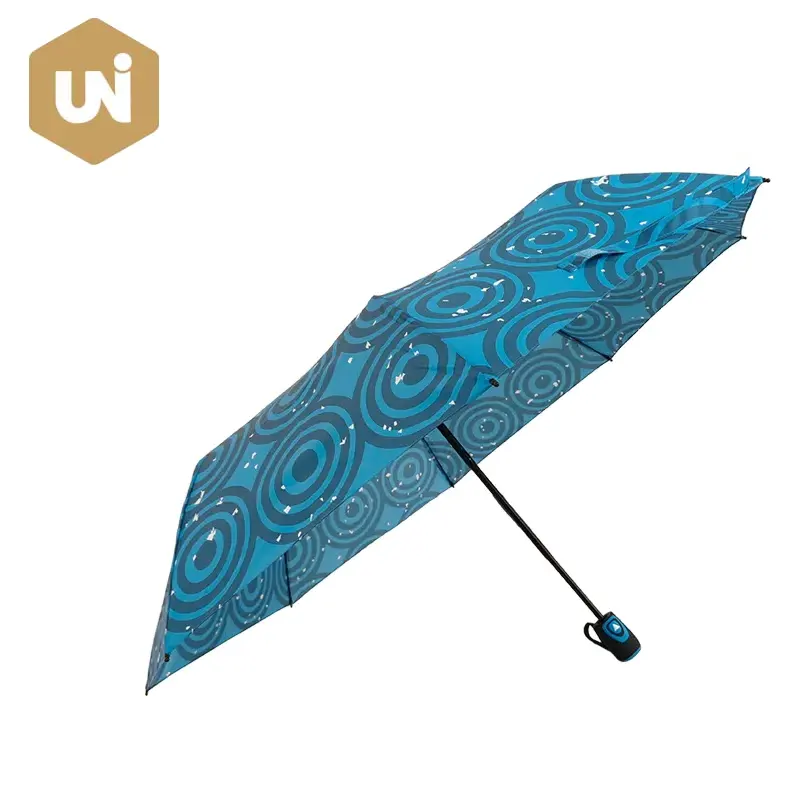 Automatik-Regenschirm aus Stoff mit buntem Blumenmuster